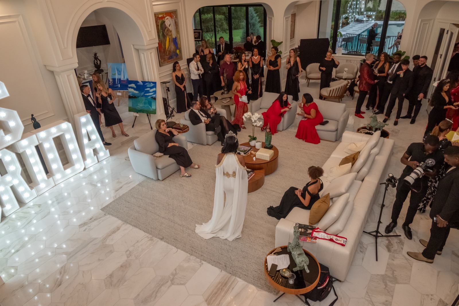 Charity gala hosted in a luxury home