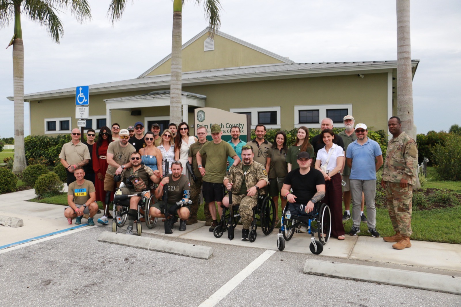 Eddah with veterans at Palm Beach County
